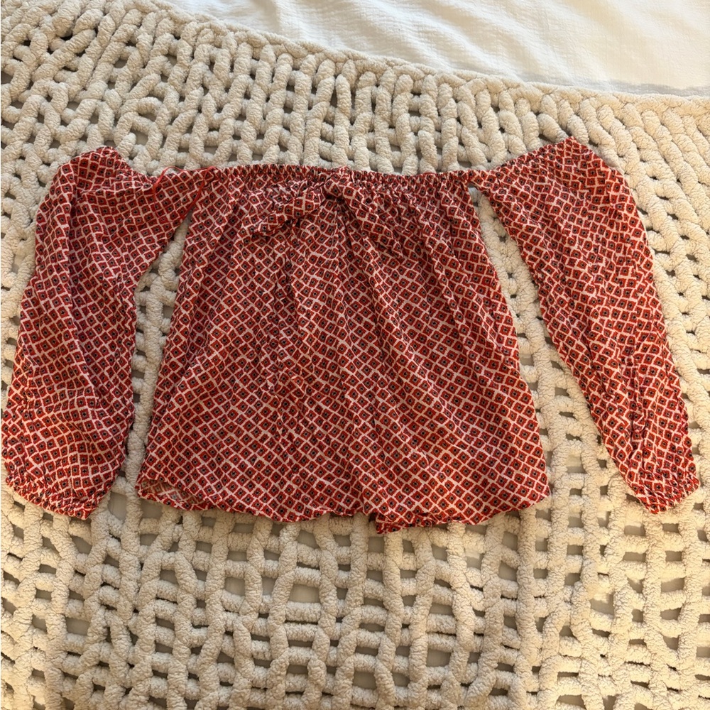 Billabong Smocked Off-the-Shoulder Blouse